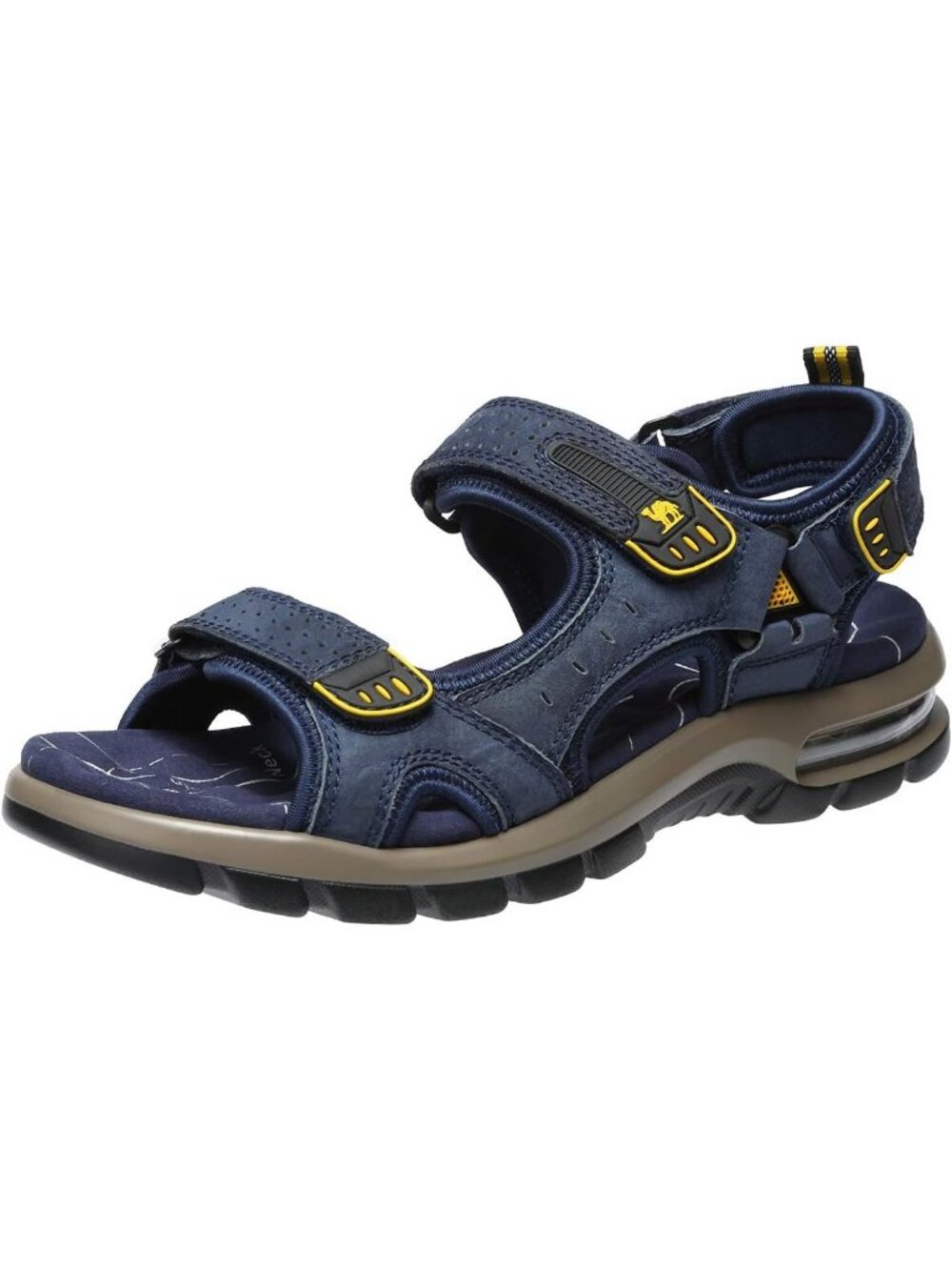 Men's Dark Blue Athletic Outdoor Leather Waterproof Rubber Hiking Sandal Shoes